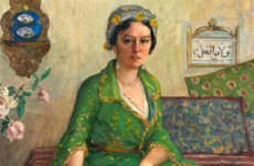 ibrahim calli yeşil elbiseli kadın Bayan Vicdan Moralının portresi