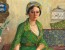 ibrahim calli yeşil elbiseli kadın Bayan Vicdan Moralının portresi