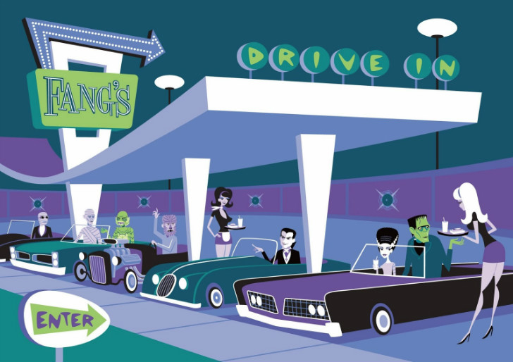 Josh Agle, Universal Monsters Fang’s Drive In