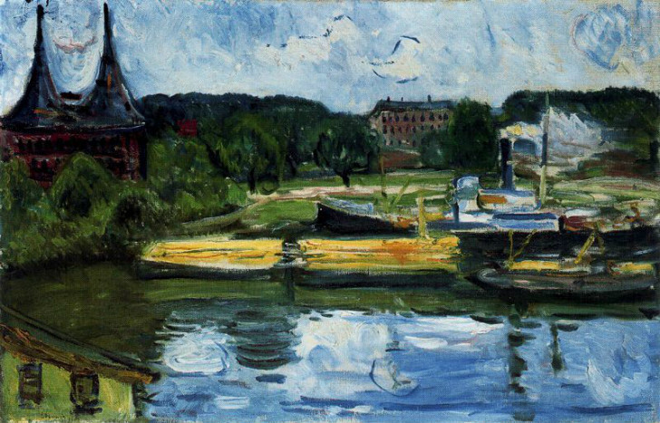 Edvard Munch - Lübeck Harbour with the Holstentor