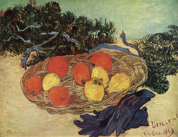 van gogh - Still Life With Oranges And Lemons With Blue Gloves