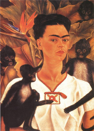 frida kahlo - self portrait with monkeys