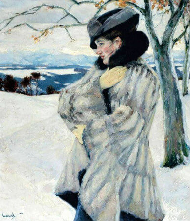 Edward Cucuel, Girl With Fur Coat