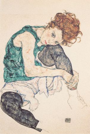 Egon Schiele, Seated Woman With Bent Knee, 1917