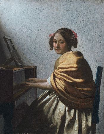 Johannes Vermeer, A Young Woman Seated At A Virginal, 1672-75