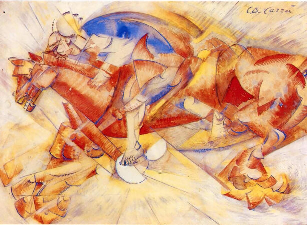 Carlo Carra, The Red Horseman, 1913