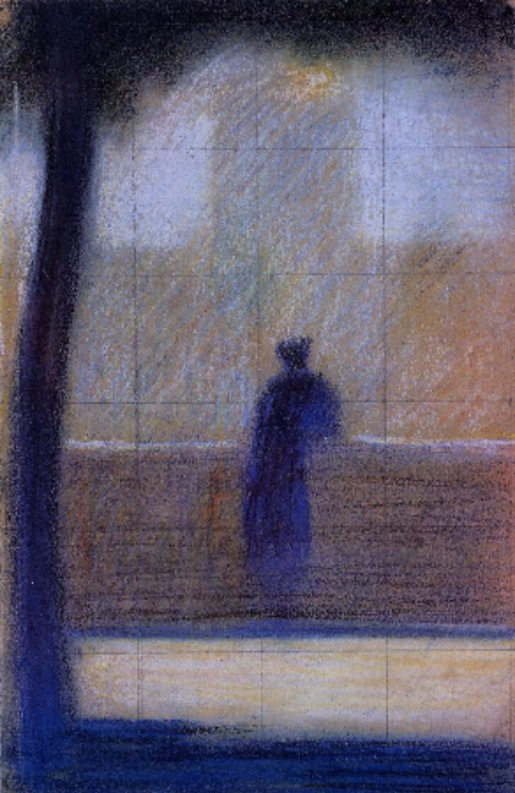 Georges Seurat, Man Leaning on a Parapet, 1879-81