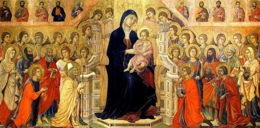 Duccio di Buoninsegna, Maesta (Madonna with Angels and Saints), 1308 - 1311