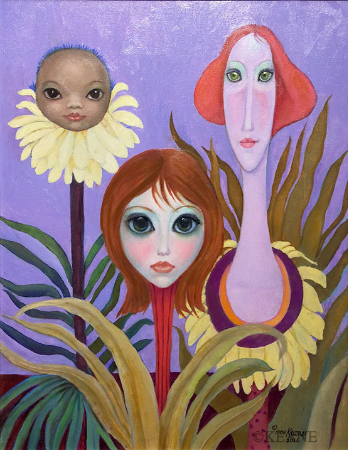 Margaret Keane, Flower Heads, 2011