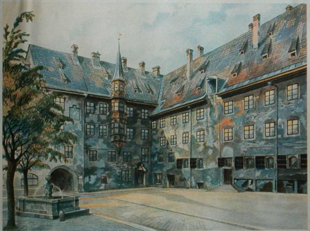 The Courtyard of the Old Residency in Munich, 1913