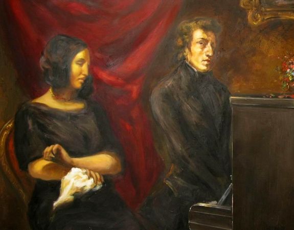 Eugène Delacroix, Portrait of Frédéric Chopin and George Sand, 1838