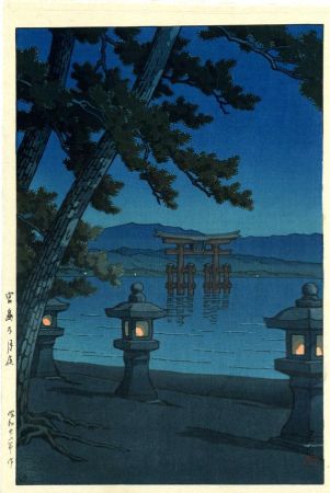 Hasui Kawase, Night Scene at Miyajima Shrıne, 1947