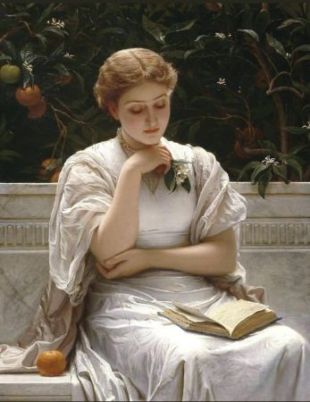 Charles Edward Perugini,  A Girl Reading, 1878