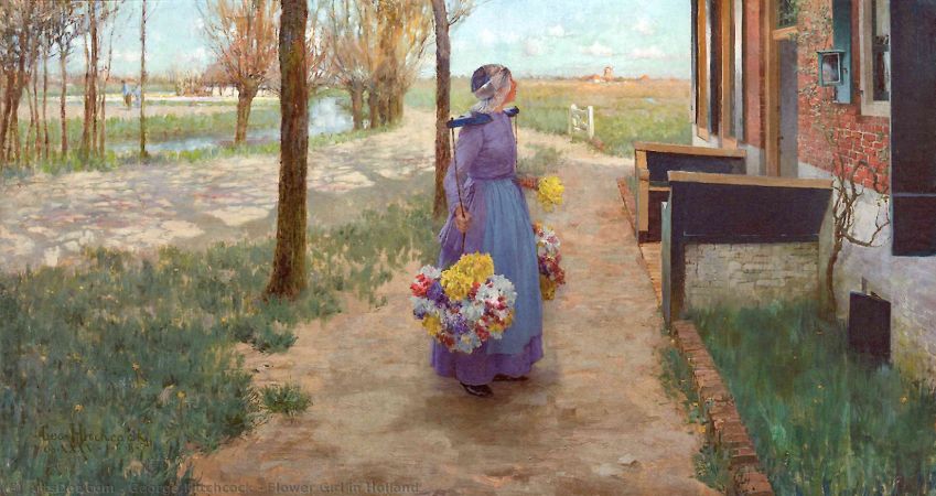 George Hitchcock, Flower Girl In Holland, 1887