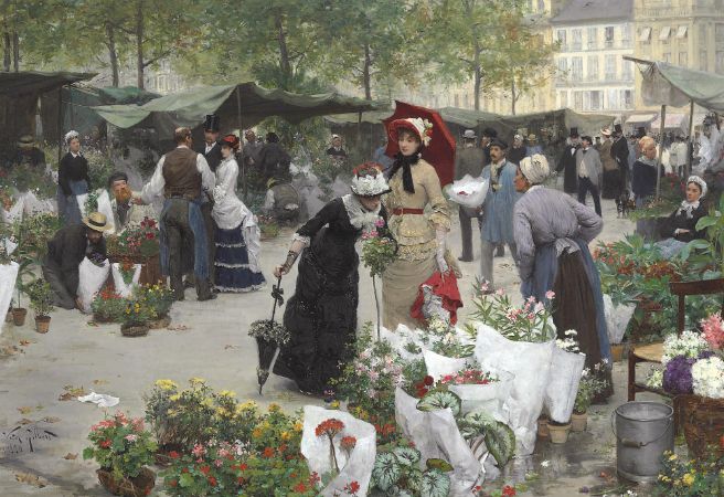 Victor Gabriel Gilbert, Le Marché aux Fleurs, 1880