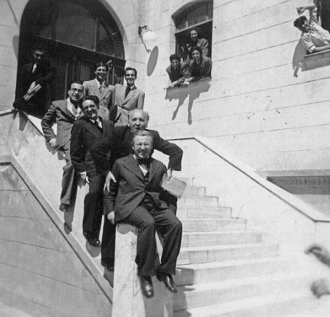 Konservatuar hocalarıyla, Sabahattin Ali, Herr Braun, Cevdet Kudret, 1938