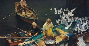 Nowell Convers Wyeth, Dark Harbor Fishermen, 1943 (1)