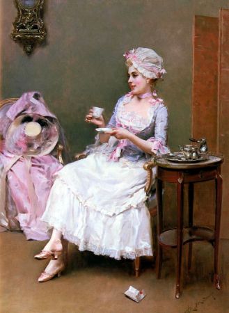 Raimundo de Madrazo, A Woman (Aline Masson) Drinking a Cup of Chocolate