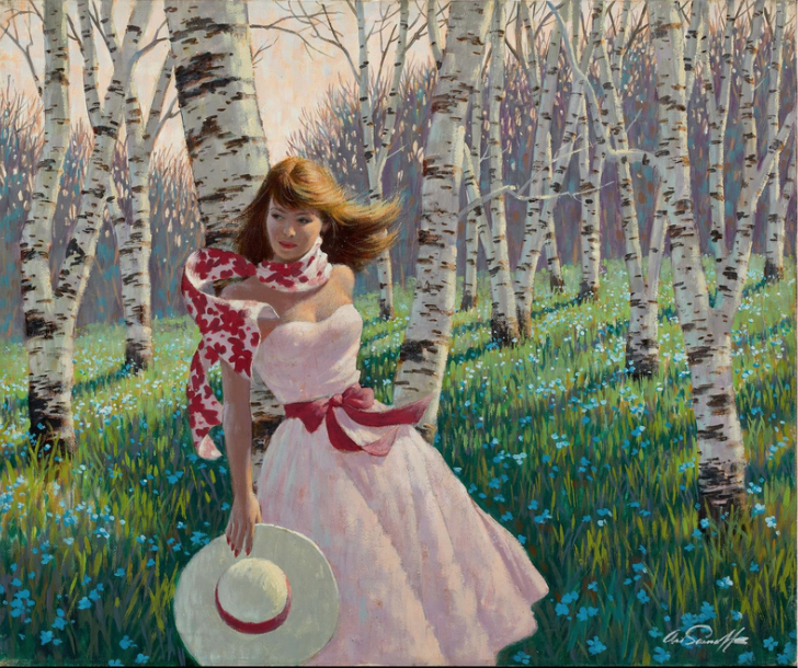Arthur Sarnoff - Quite a beauty strolling among the birch trees