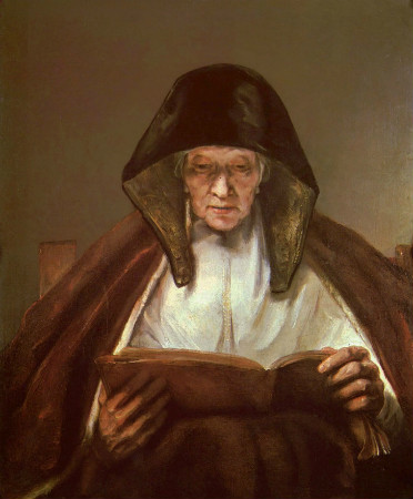 Rembrandt-Portrait-Of-An-Old-Woman-Reading-1655