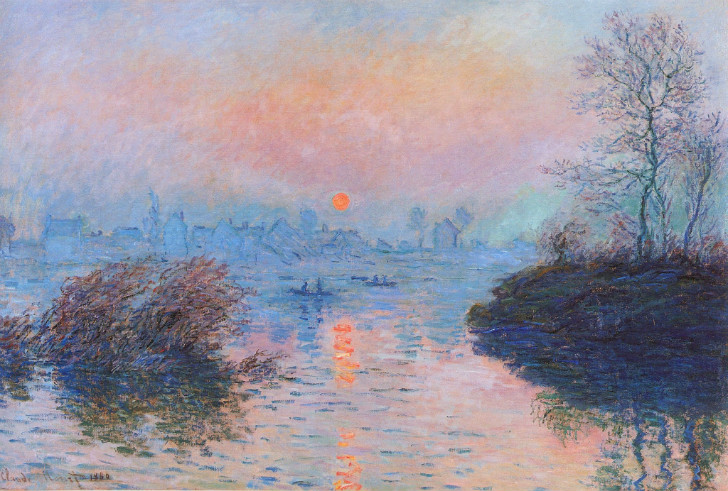 Claude Monet - Sunset On The Seine At Lavacourt