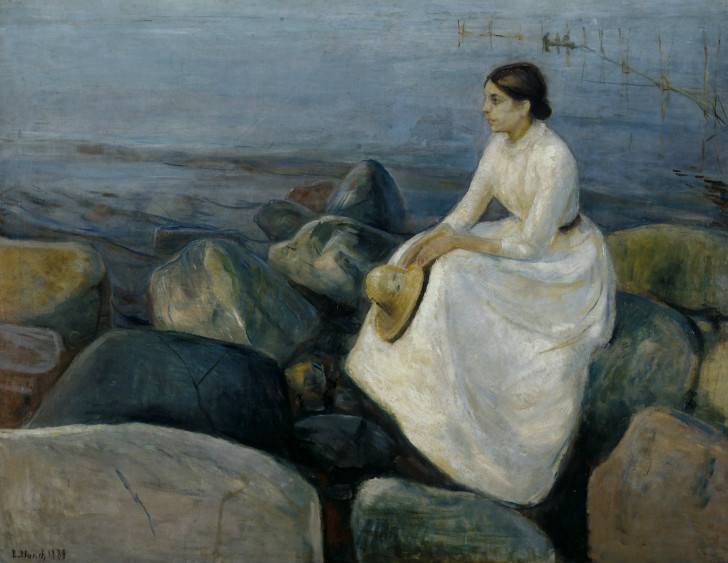 Edvard Munch - Summer Night, Inger on the Beach