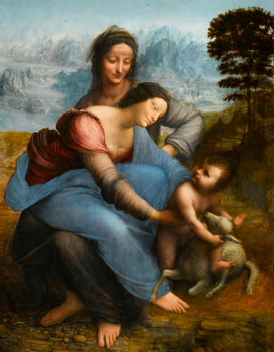 Virgin and Child with St. Anne, leonardo da vinci tabloları