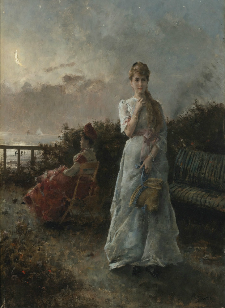 alfred stevens evening by the sea