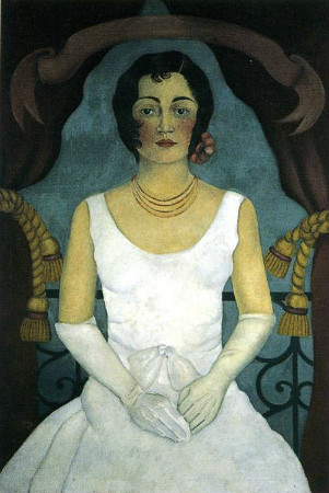 frida kahlo - portrait of a woman in white