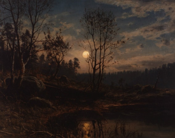 Amaldus Clarin Nielsen, Maaneopgang ved Dybvandet (Mandal), 1895