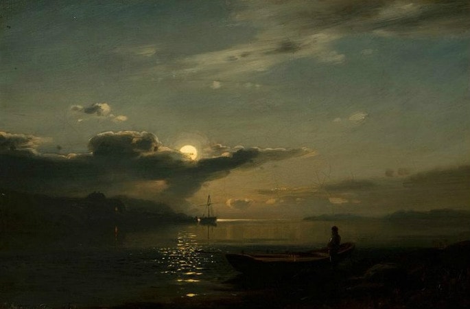 Amaldus Clarin Nielsen, Moonlight Over Bankefjord, 1866