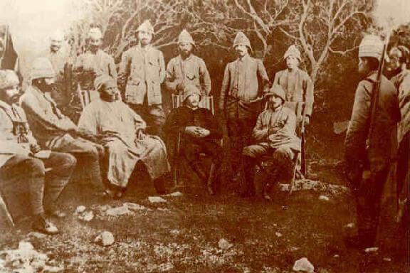 Balkan Savasi esnasinda Ataturk ve Huseyin Rauf Orbay ile, 1912
