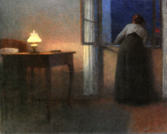 Jakub Schikaneder, Evening Interior, 1915
