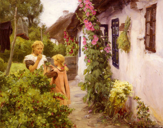 Hans Andersen Brendekilde, The Cottage Garden