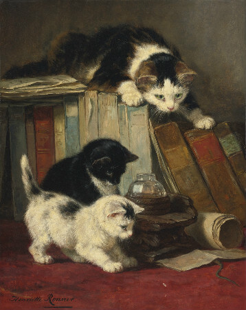 Henriette Ronner-Knip, Cat And Two Kittens