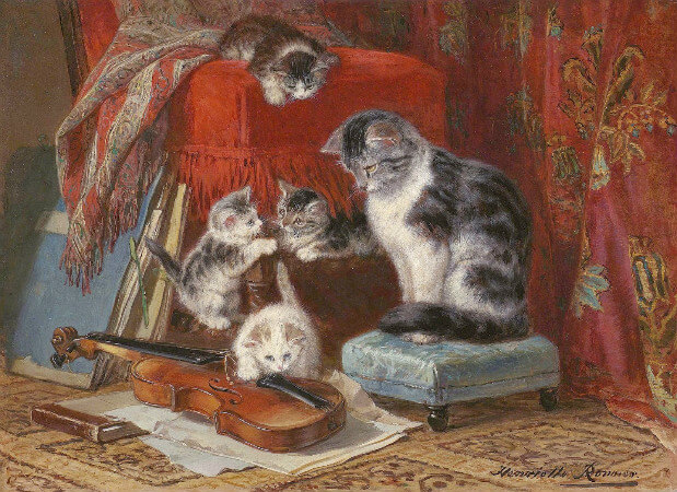 Henriette Ronner-Knip, Cat and Four Kittens