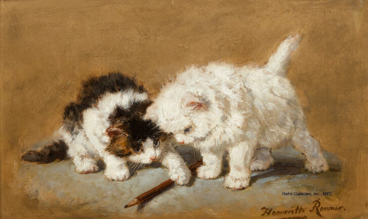 Henriette Ronner-Knip, Cats with a Pencil