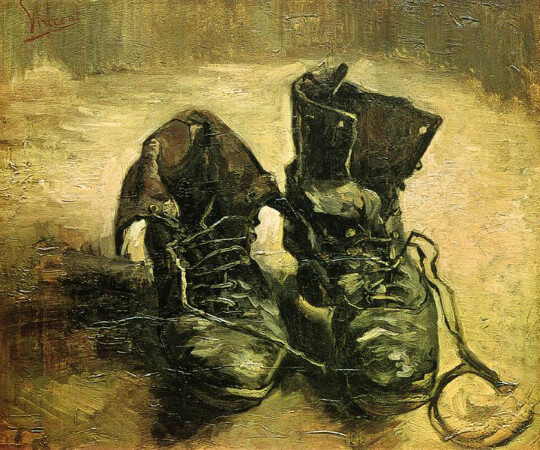 van gogh, a pair of shoes, paris, 1886