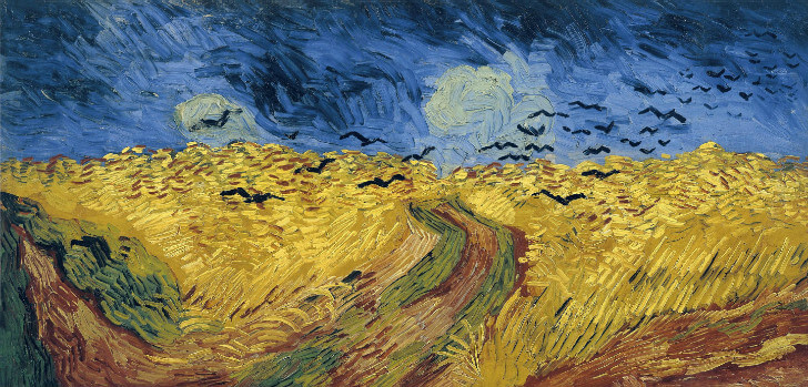 van gogh, wheatfield with crows, 1890