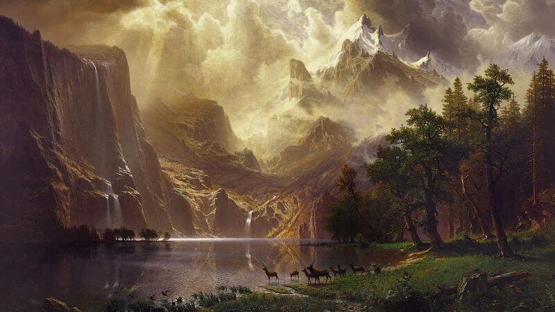 Albert Bierstadt, Among The Sierra Nevada Mountains, 1868