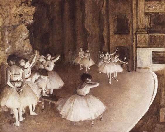Edgar Degas - 5 Ballet Rehearsal On Stage - 1874