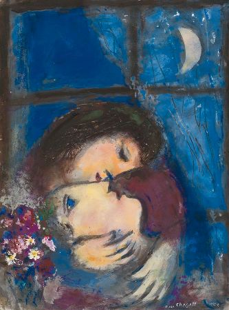 Marc Chagall, Deux Tetes A La Fenetre, 1955