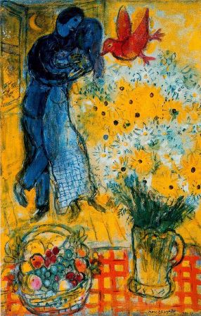 Marc Chagall, Les Amoureux aux Marguerites, 1958
