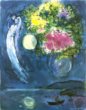 Marc Chagall, Lovers With Bouquet, 1949