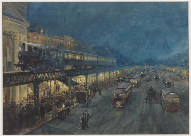 William Louis Sonntag, The Bowery At Night, 1895