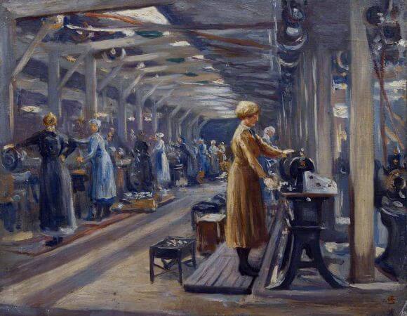 Edgar Seligman, The Belgian Steel Factory, Goldhawk Road, 1918
