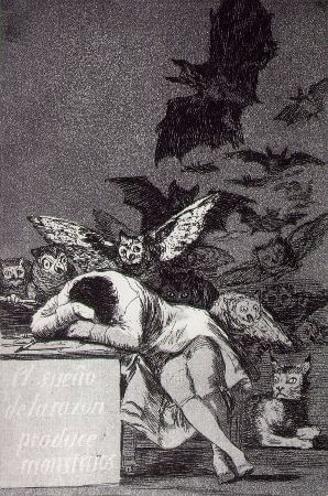 Francisco Goya, Los Caprichos, No 43, El sueno de la razon produce monstruos