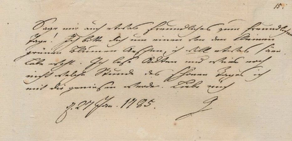 Goethe'nin Frau Von Stein'a yazdigi mektup