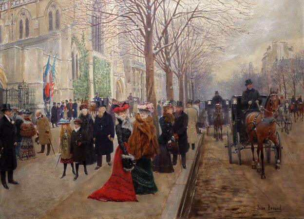 Jean Beraud - After the Service At The Church of Sainte-Trinite