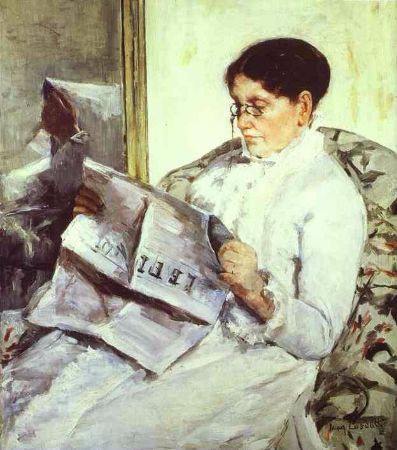 Mary Cassatt, Reading Le Figaro, 1878